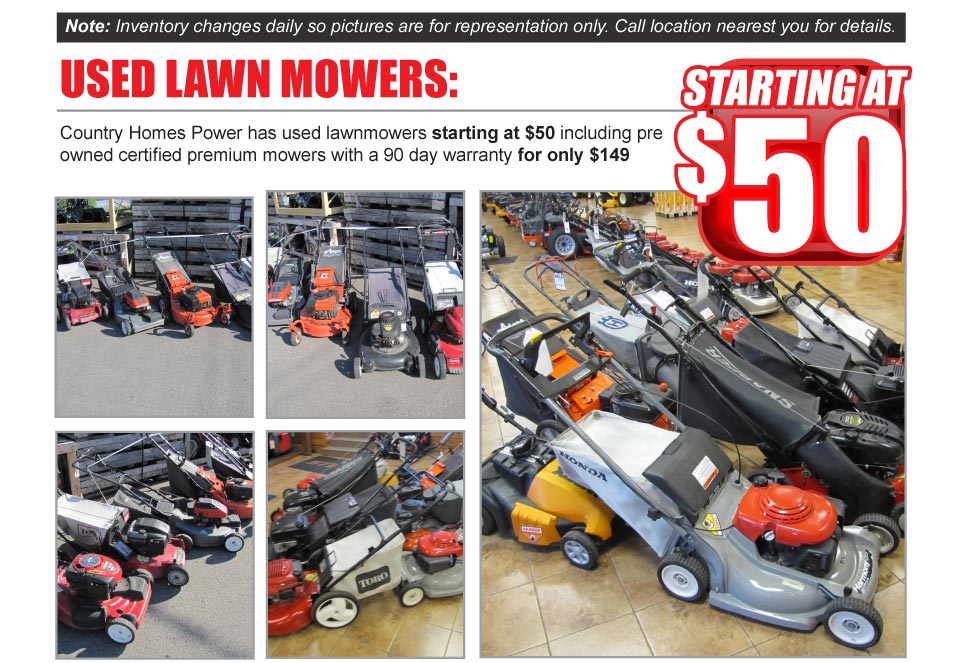 Country Homes Power Lawn Mowers as low as $50