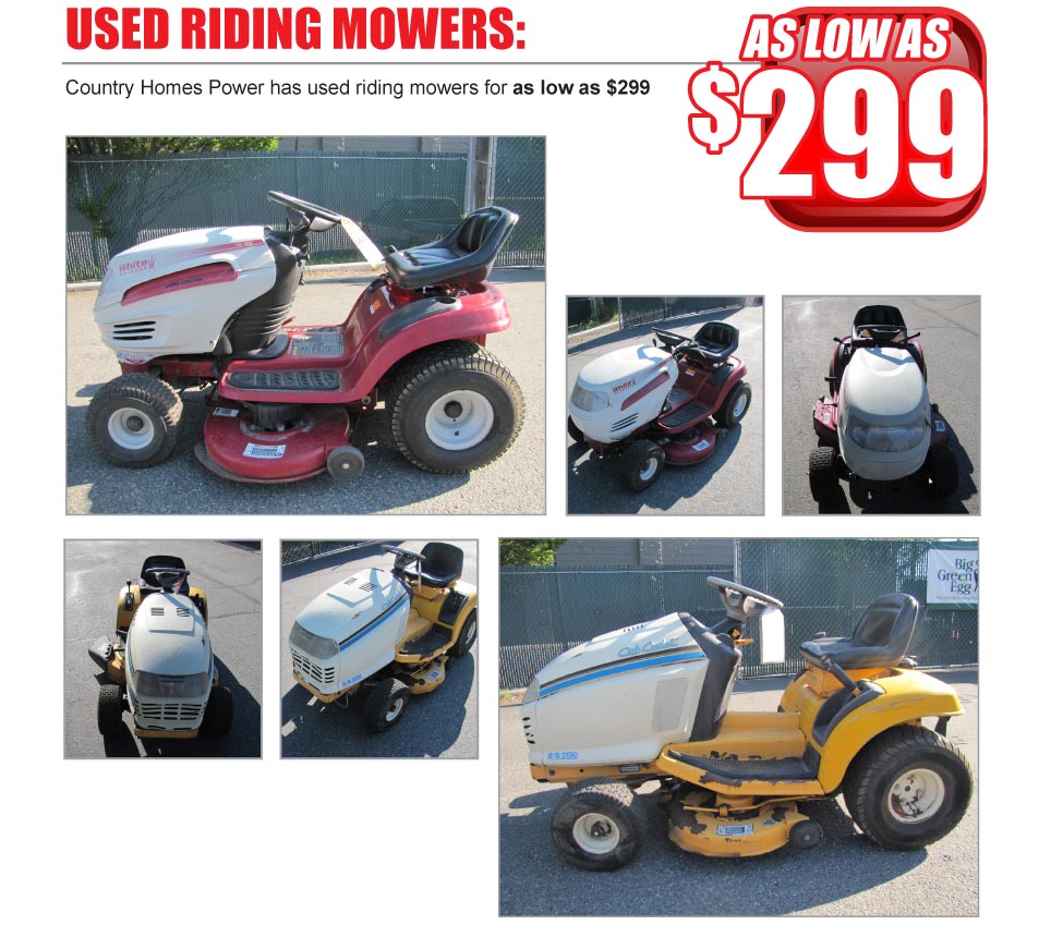 Country Homes Power Used Riding Mowers $249