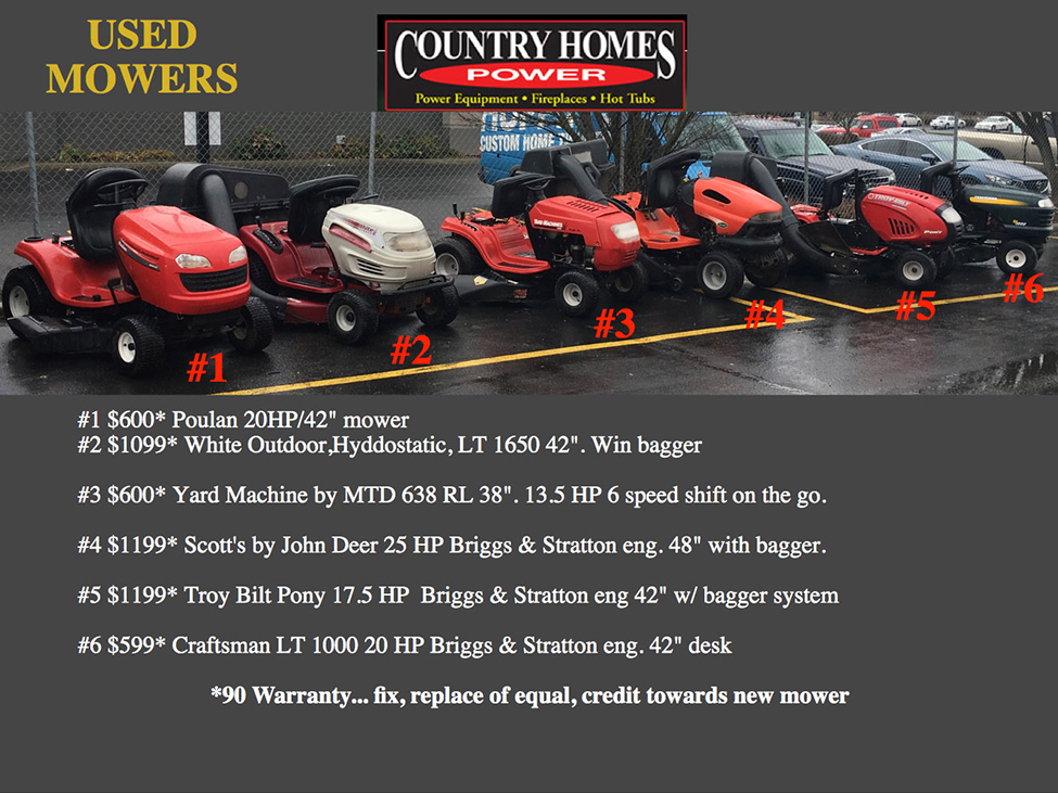 Country Homes Power Lawn Mowers as low as $50